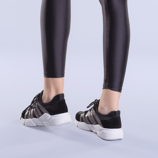 Γυναικεία αθλητικά παπούτσια Vanesa μαύρα, 5 - Kalapod.gr